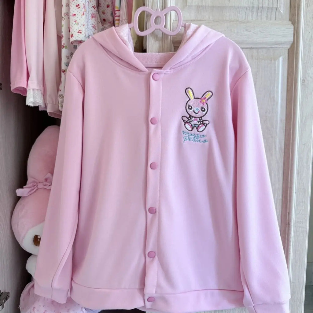 Harajuku Sweet Long Sleeve Hoodie Women Casual Cartoon Print Japan Style Kawaii Hooded Sweatershirt Bodycone All Season