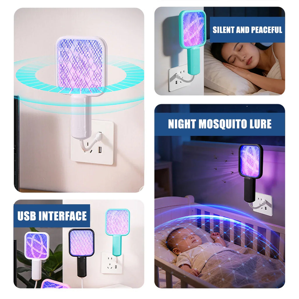 USB Mosquito Swatter Trap Zapper Lamp Portable Outdoor Safe