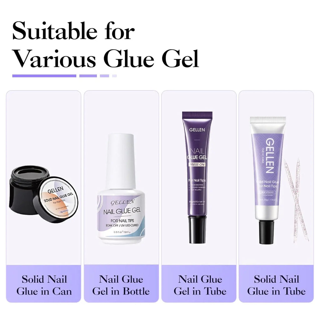 GELLEN Nail Glue Remover 40ml Gentle Formula UV Gel Removal Fake Tips Non Acetone Odorless Easy Debonder False Nails Glue Off