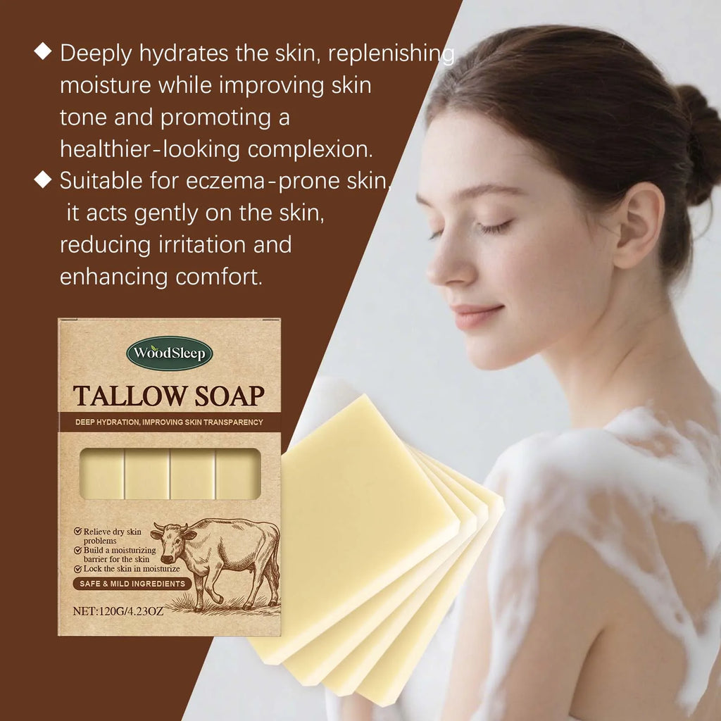 Grass-Fed Beef Tallow Soap Gently Clean For Skincare Suitable For Face & Body Wash Refreshing Rich In Lather Soap Bar Moisturize