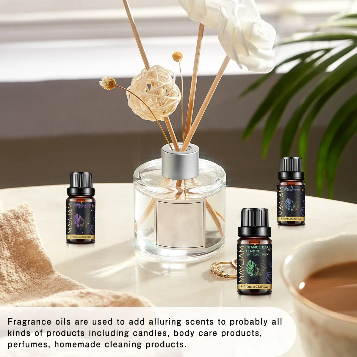 MAYJAM 10ml Aromatic Essential Oil Bubble Gum La Vie Est Belle D-Jadore White Musk Sea Breeze Baby Powder Long-lasting Scents
