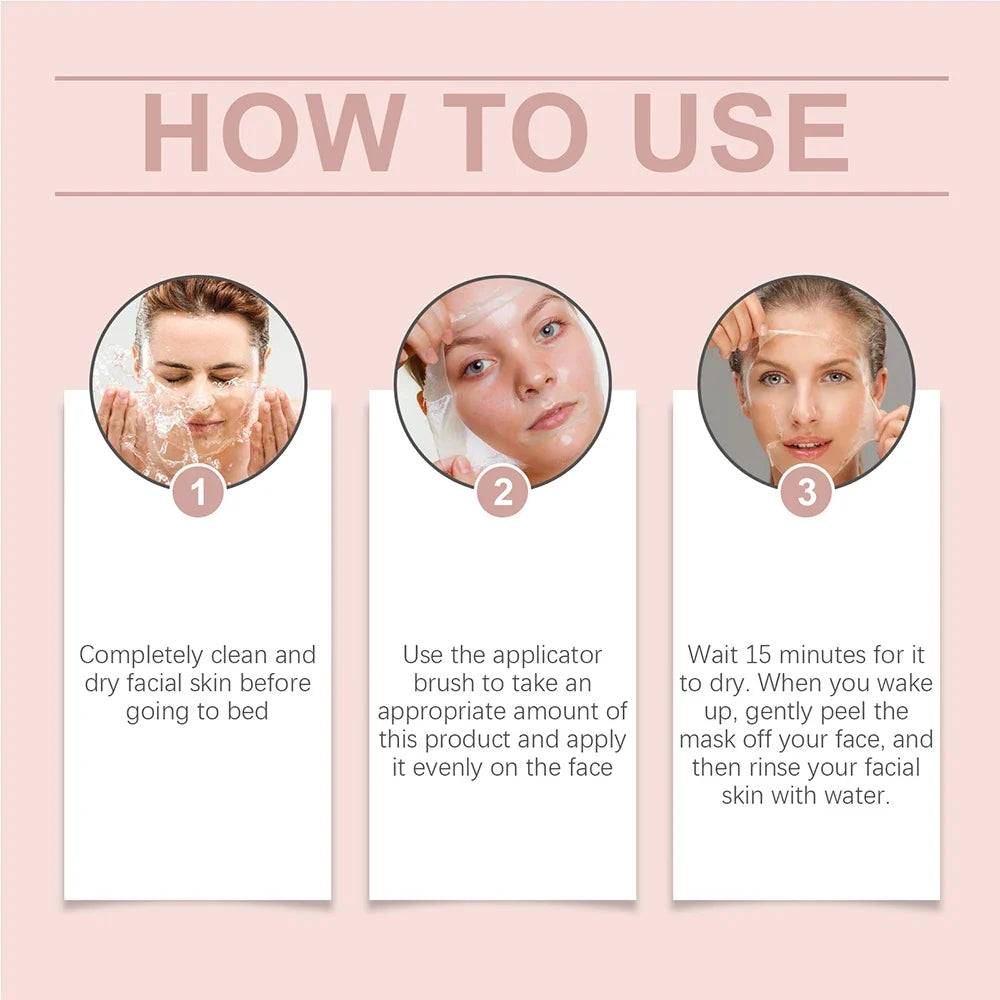 75g Collagen Overnight Wrapping Peel Off Facial Mask, Collagen Night Wrapping Mask Deeply Hydrates Woman Night Care Mask Cream