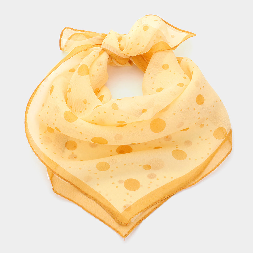 Polka Dot Silk Square Scarf