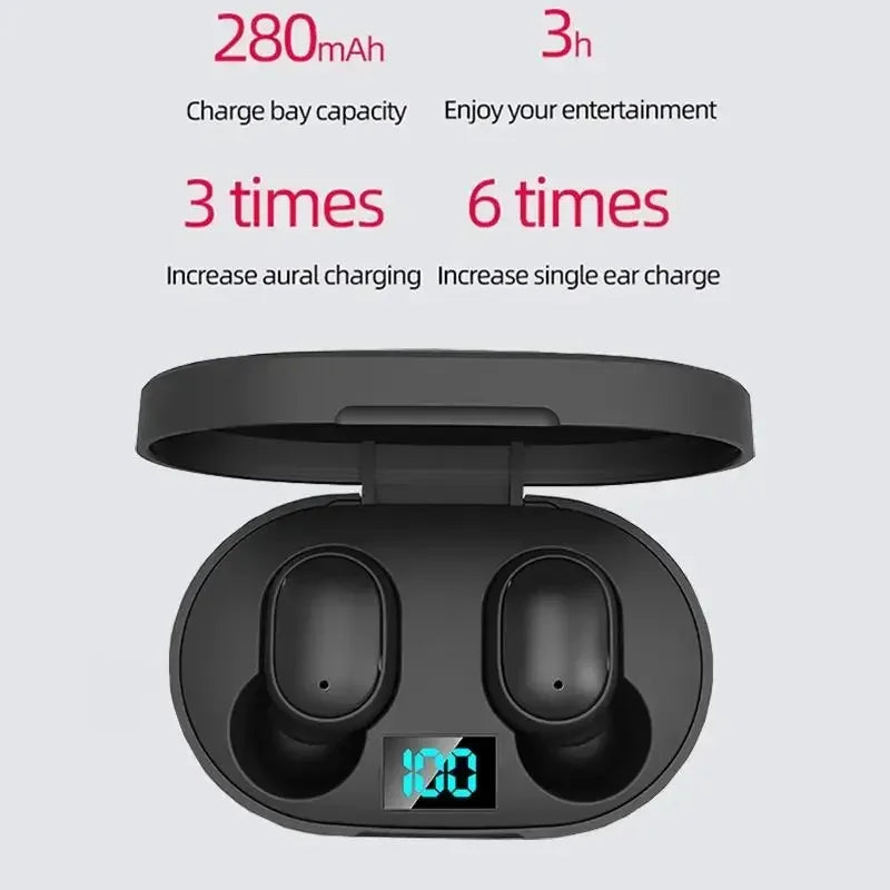 E6S TWS Bluetooth Earphones Wireless bluetooth headset Noise Cancelling Headsets With Microphone Headphones For Xiaomi Samsung
