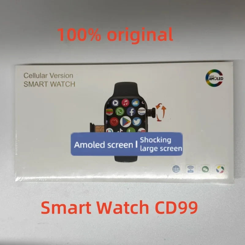 2026 CD99 Smart Watch 2.29inch Amoled Smartwatch Android 10.0 Sim Card With Wifi 800W HD Rotary Camera GPS WIFI APP Store 256GB