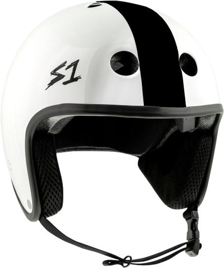 S1 Retro Lifer Helmet - White/Black Stripe - AJ Nelson