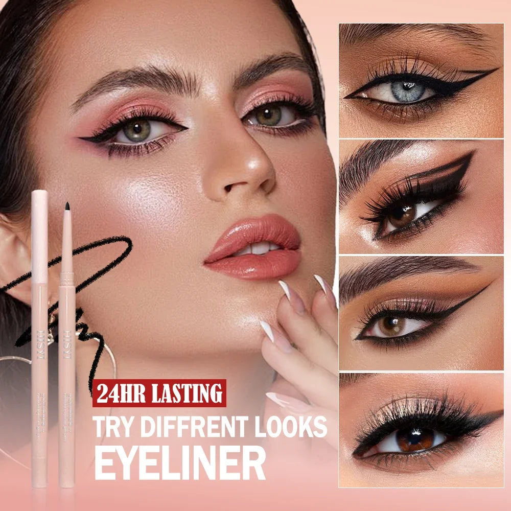 Eyeliner Shadow Stick — Twist-Up Sharpener, Long-Wear Waterproof Smudge-Proof, Precise Matte Line & Blendable, Xmas & Winter