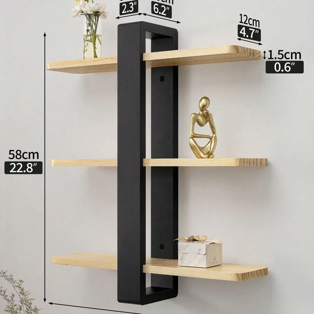 Einzigar Modern Pine Wood Wall Mounted Floating Shelves