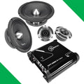 TIMPANO CAR AUDIO BUNDLE 2x 6.5" MIDRANGE SPEAKERS + 2x TWEETERS + 4 CHANNEL AMP