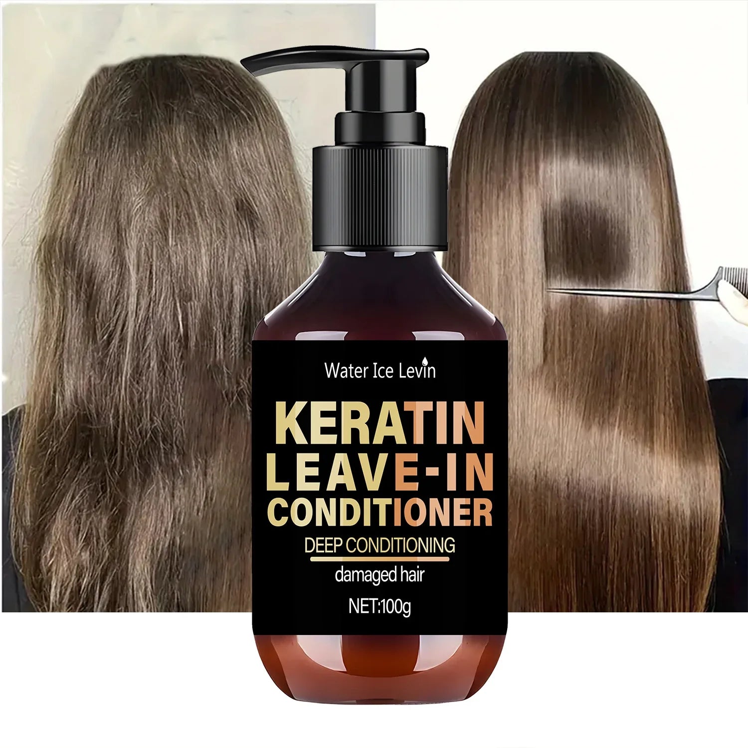 Keratin Leave-In Conditioner with Biotin & Collagen - Repairs Damaged Hair for Deep Moisture, Softness & Shine, Hair Treatment.