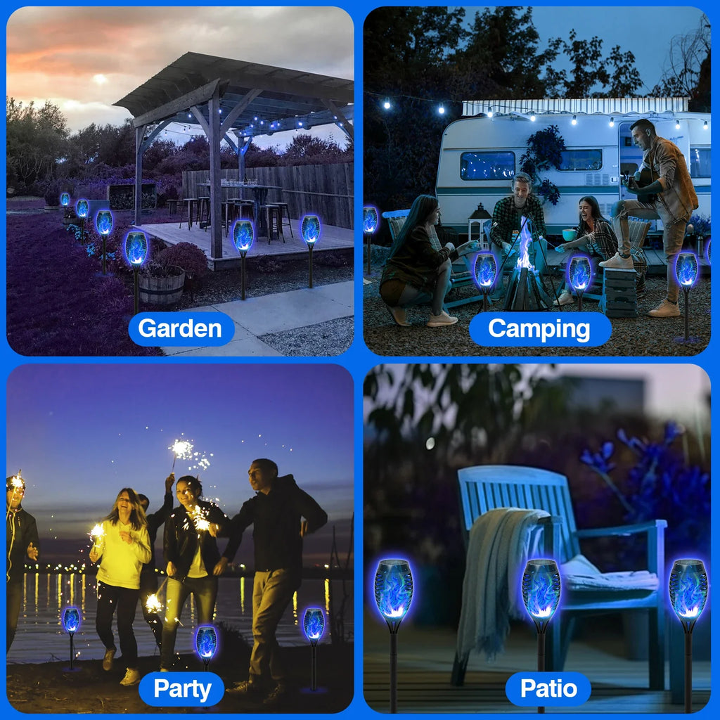 Solar Torch Lights Outdoor Flickering Flame Waterproof Garden Decor