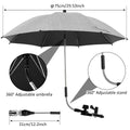 Universal Baby Stroller Umbrella UV Sun Rain Protection Parasol 360° Adjustable Sunshade Patio Beach Chair Umbrella Rainproof