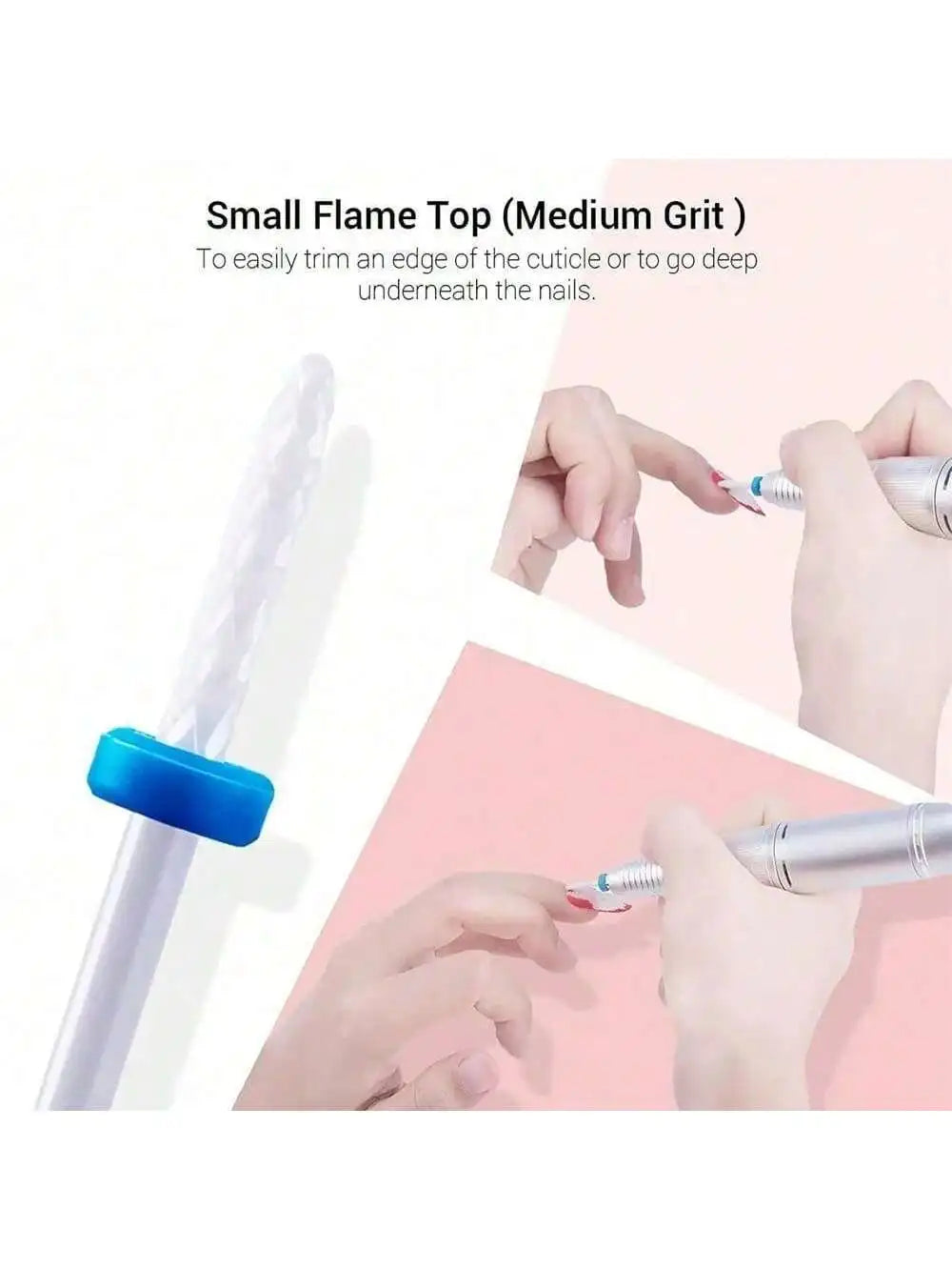 10pcs Milling Cutter Ceramic Nail Drill Bits Electric Manicure Files Kit Cuticle Remove Burr Gel Polish Tools Accessories