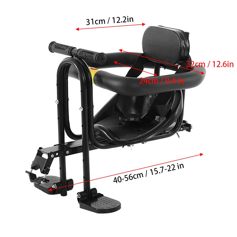 Lixada Front Child Bicycle Seat With Pedals And Support