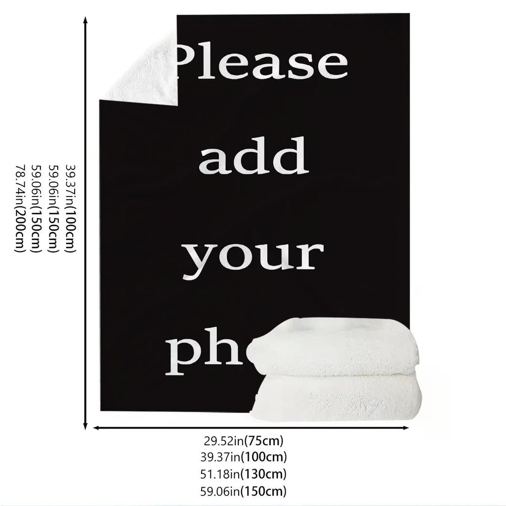 Custom Digital Flannel Fleece Blanket, suitable for family beds, sofas, offices, outdoor camping, Customized Blanket with Images