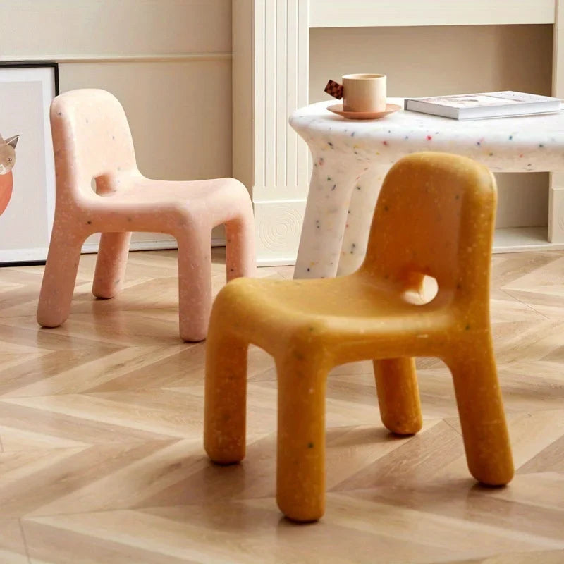 High-Quality Nordic Style Plastic Chair - Compact Outdoor Bench with Backrest, Perfect for Patio & Garden Decor