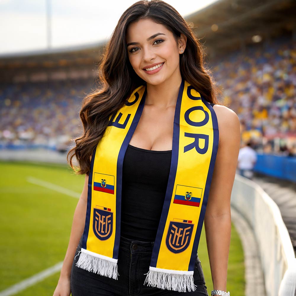 Ecuador National Team World Cup  Soccer Fan Fringe Scarf