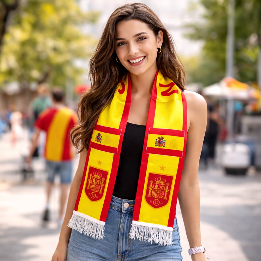 Spain National Team World Cup  Soccer Fan Fringe Scarf