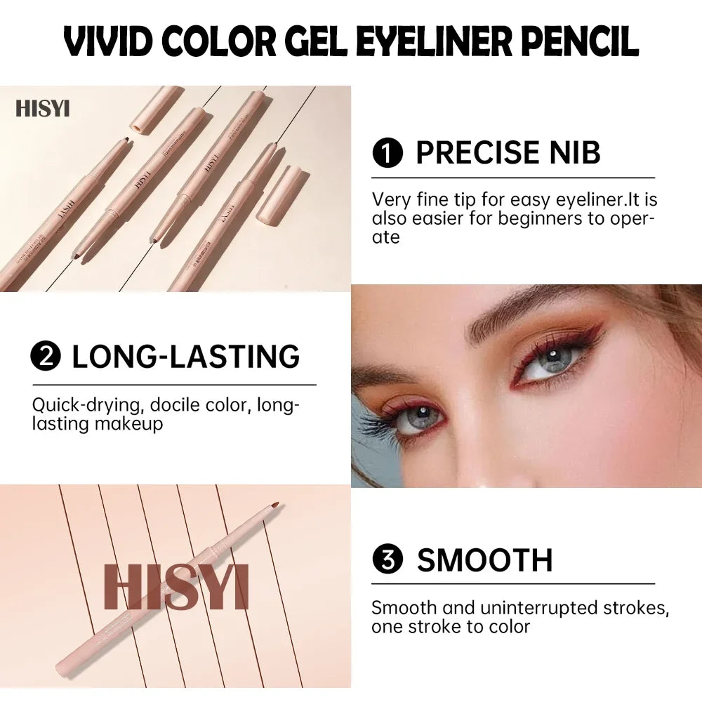 Eyeliner Shadow Stick — Twist-Up Sharpener, Long-Wear Waterproof Smudge-Proof, Precise Matte Line & Blendable, Xmas & Winter