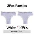 FINETOO 2Pcs/Set Women Cotton Brazilian Panties Plus Size M-2XL Lingerie Sexy Lace Underwear Low Rise Girls Intimates Underpants