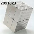 20/50pcs Magnets, 20x10x3mm, Rectangular Magnets for Industrial Use, Metal Material, No Battery Required