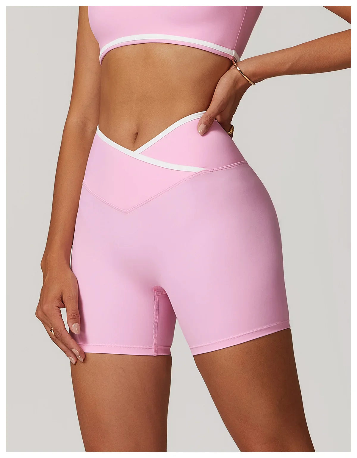 Yoga Shorts Women Fitness Shorts V-shaped Waist Running Cycling Shorts Breathable Sports Leggings High Waist Workout Gym Shorts