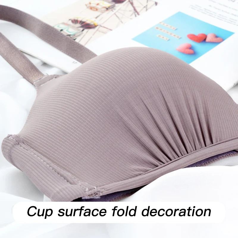 Seamless Bras for Women Push Up Bras No Wire Brassiere A B Cup Underwear Sexy Bralette Three Quarters(3/4 Cup)  Lingerie
