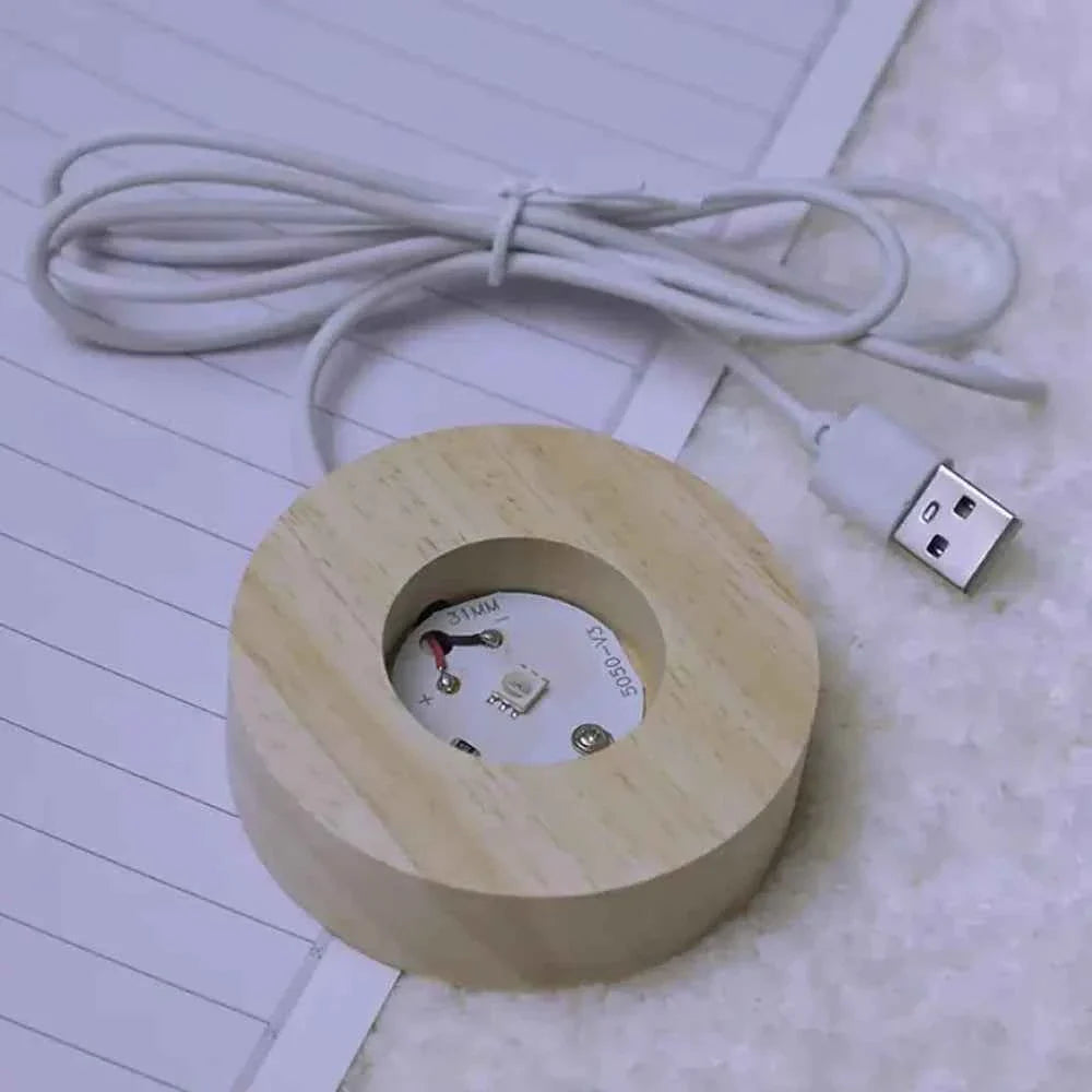 3D Crystal Ball Night Light Laser Carving
