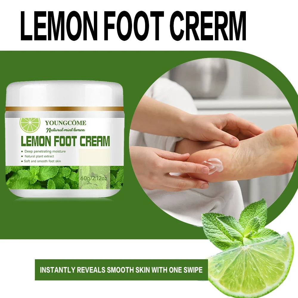 LEMON Foot Cream Heel Cracking Repair Products Exfoliation Dead Skin Removal Softening Moisturize Smooth Skin Care Natural Hand