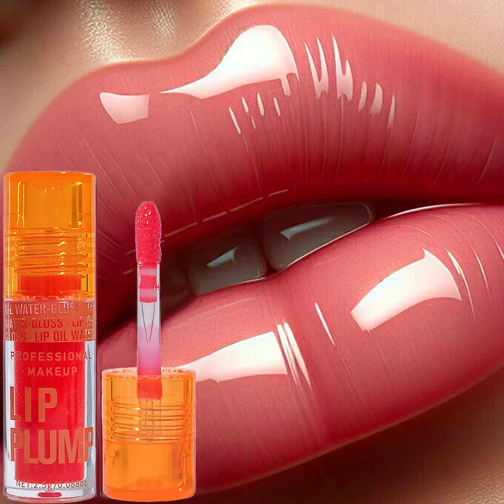 Cherry Plump Lip Oil – Moisturizing Lip Gloss Serum, Long-Lasting Waterproof Volume & Shine, Non-Sticky, Unisex, Holiday Makeup
