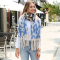 Leopard Print Oversized Fringe Chunky Oblong Scarf