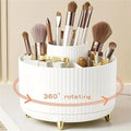 360° Rotating Makeup Organizer - 1pc Plastic Cosmetic Storage with 5 Compartments - Multi-Functional Holder for Brushes