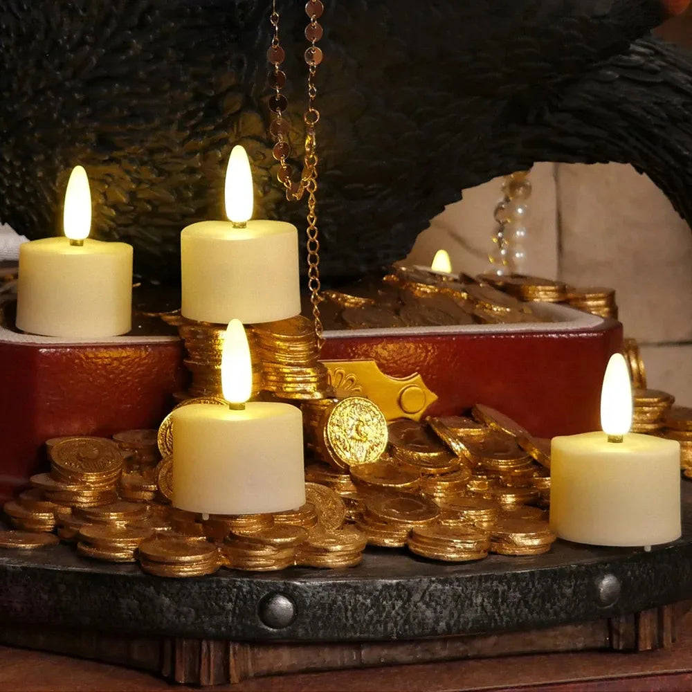 6/12/18/24pcs LED Tea Light Candles Rechargeable Flameless Candles Home Decor Flickering Electronic Candle Lamp for Home gift