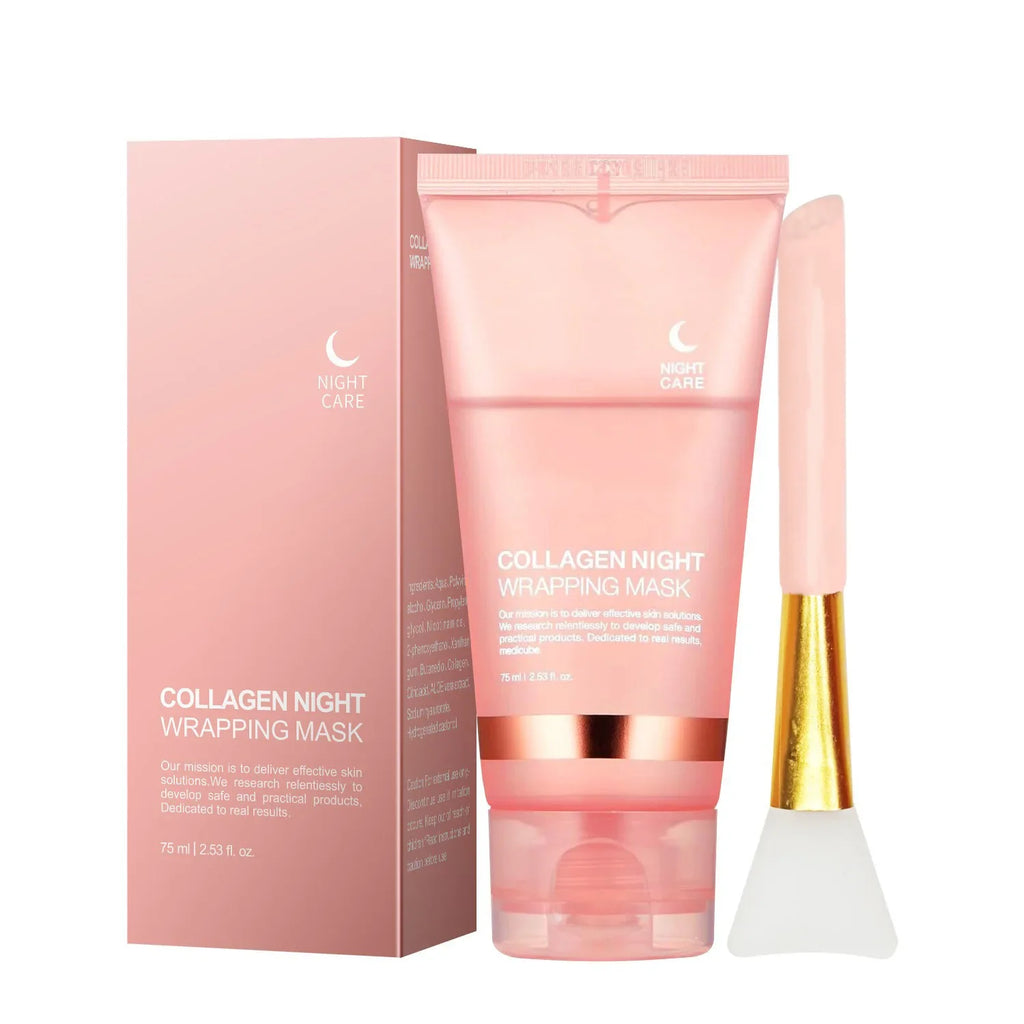 Collagen Night Peel Off Mask Moisturizing Hydrating Night Mask Brighten & Even Skin Tone Balance Oil & Water Tender Skin 75ml