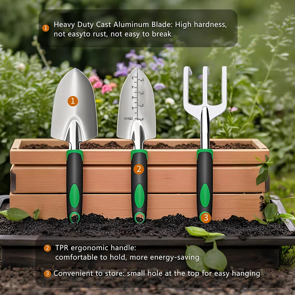 Outdoor Garden Tool Set 11 Piece Rustproof Pruning Tools Shovel