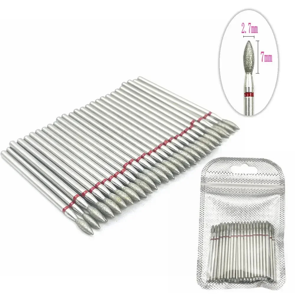50pc Diamond Nail Drill Cuticle Clean Bit Set Milling Cutter for Manicure Electric  Bits Accessories Dead Skin Remove Tool