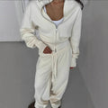 Women Cotton Knitted Cardigan Wide Leg Pants Suit Autumn and Winter Lady  Fashion Loose Daily Office Jacket Straight Pants 2Pcs
