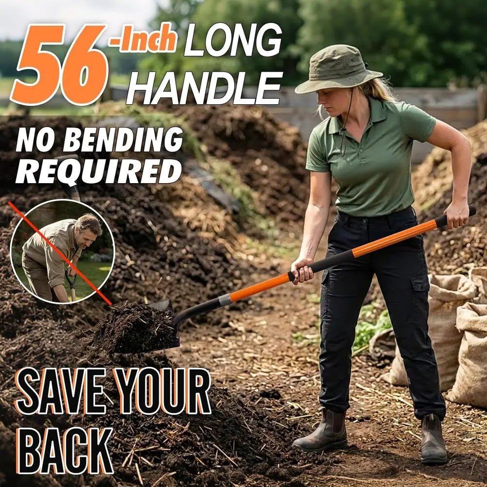 Heavy Duty Digging Metal Shovel With Fiberglass Handle