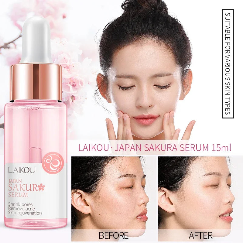 LAIKOU Sakura Face Serum  Wrinkle Essence Brightening Essence Shrink Pores Moisturizing Skin Care 17ml or 30ml