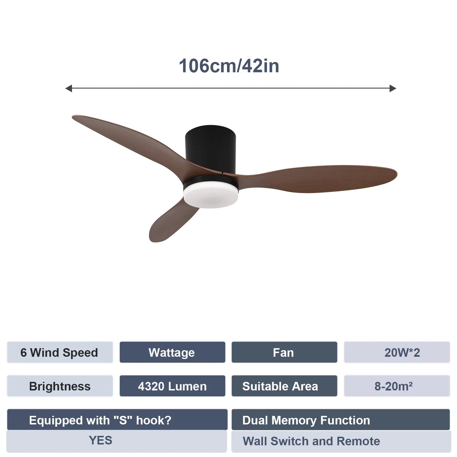 Modern Silent Led Ceiling Fan Lights DC Motor 6 Speeds Timing Fans Loft Remote Control Fan With Lights Bedroom Dining Room