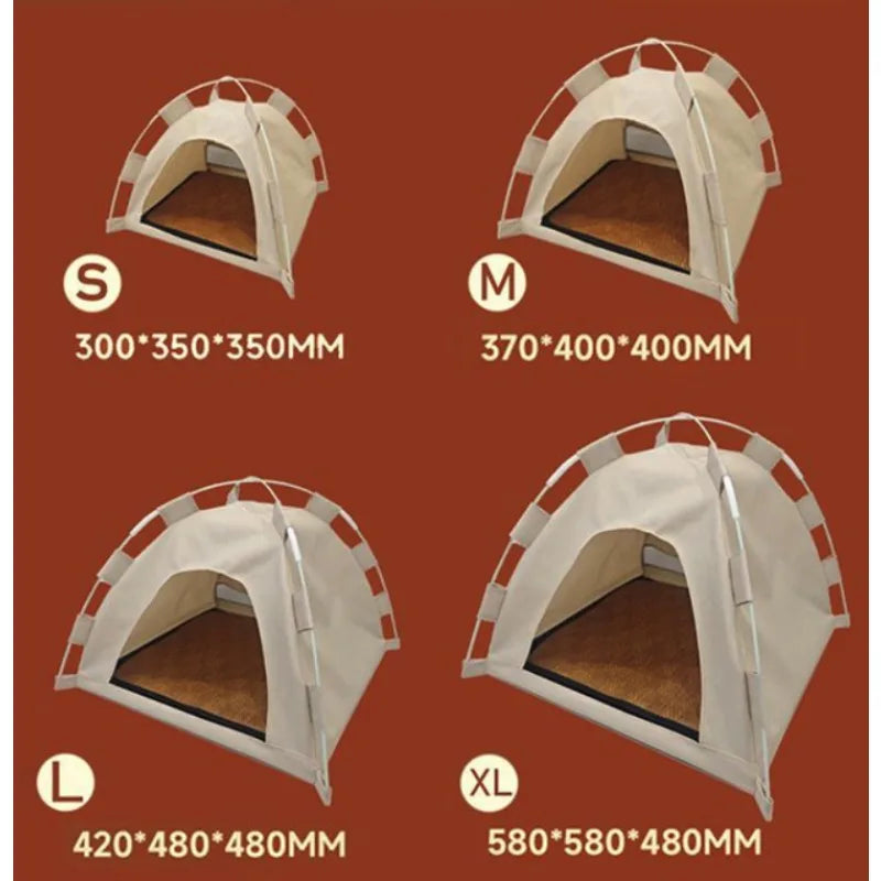 Pet Teepee Durable Floor Mat Dog & Cat House for Indoor/Outdoor Camping Comfortable for Pets Foldable Cat Bed and Dog Bed cage