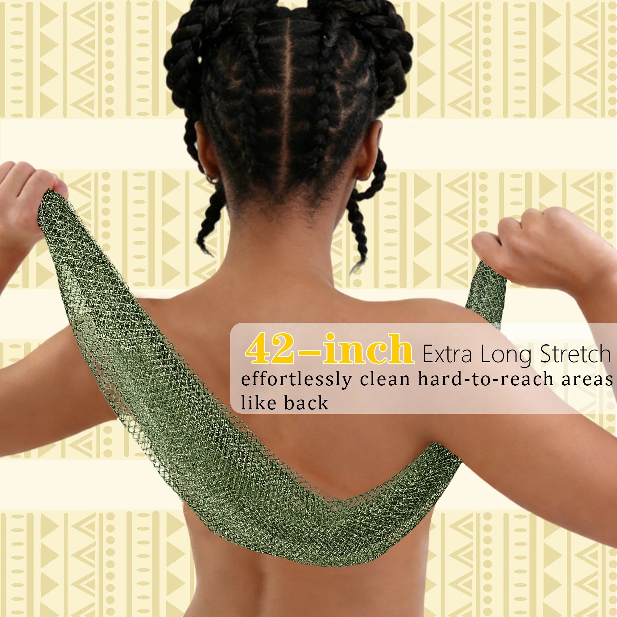 PeaKalo Authentic African Net Sponge-2Pcs Exfoliating Bath Shower Loofah Sponge, Gentle Back Scrubber for All Skin Types,Durable