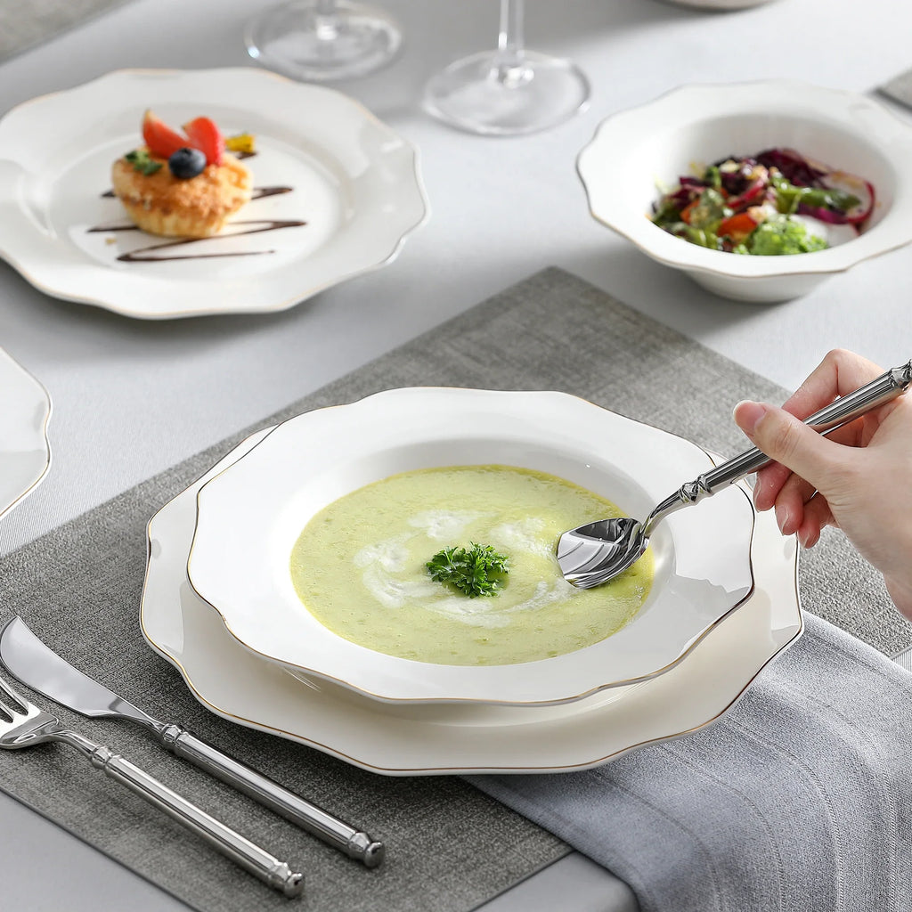 MALACASA Nordic Porcelain Tableware Set With Bowls And Plates