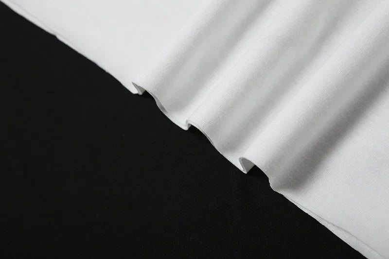 Letter Print Oversized Tees Women Skew Collar Off Shoulders Short Sleeves T-shirt Irregular Hem Hip-hop Style Trend Crop Tops