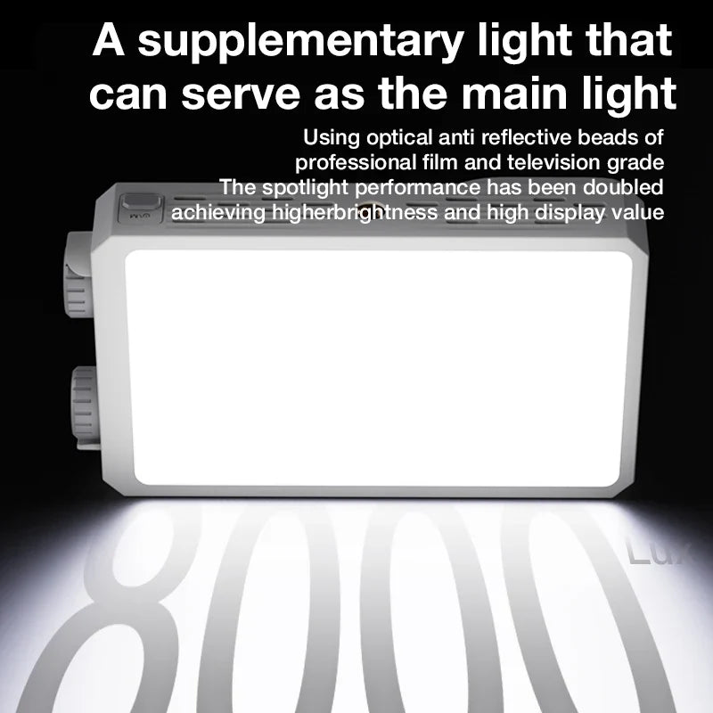 40W LED Camera Light CRI/TLCI 96+ 2700-6200K Bi-Color 6400mAh Photo Studio Video Lamp Handle Portable onCamera Photography Light