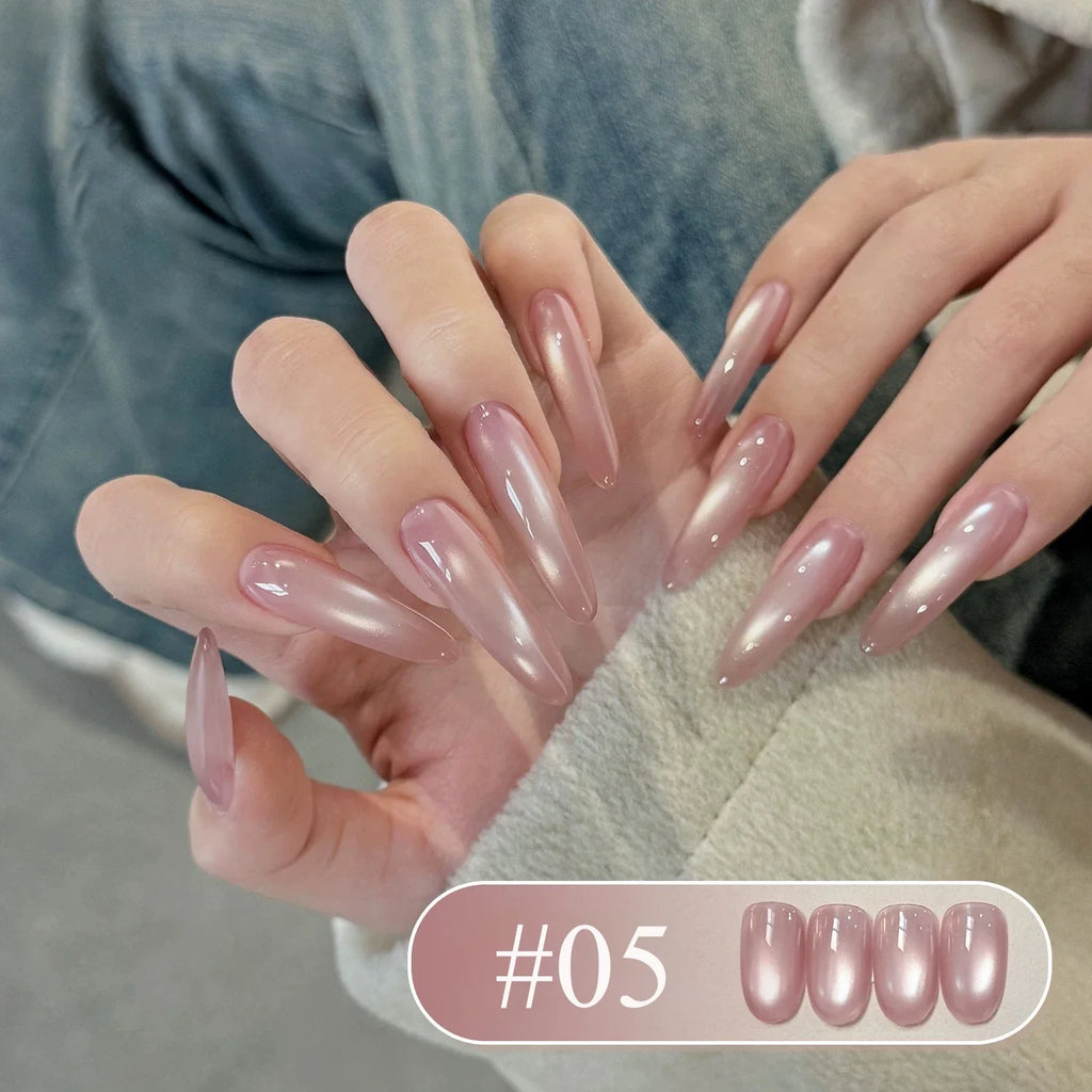 1-12pcs WS Hot Style Non-gray Universal White Cat Eye Gel Nail Polish Super Flash White Glass Bead Nail Art Nail Suppies
