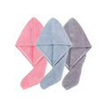 Solid color hair towel Textured dry hair cap 9.8 "X 25.5" absorbent hair towel wrap for button-down women