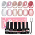 6pcs 7.5ml New Popular Reflective Cat's Eye Magnetic Nail Gel Semi Permanent Nail Art Soaking LED Nail Salon DIY Nail Salon Gel