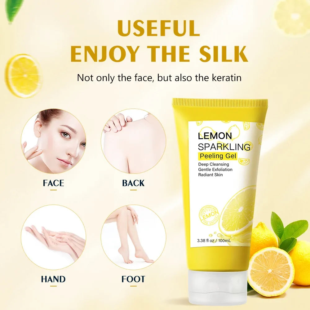 Lemon Face Wash Facial Cleanser Face Exfoliating Gel Moisturizing Remove Dead Skin Blackhead Exfoliator Facial Scrub Skin Care