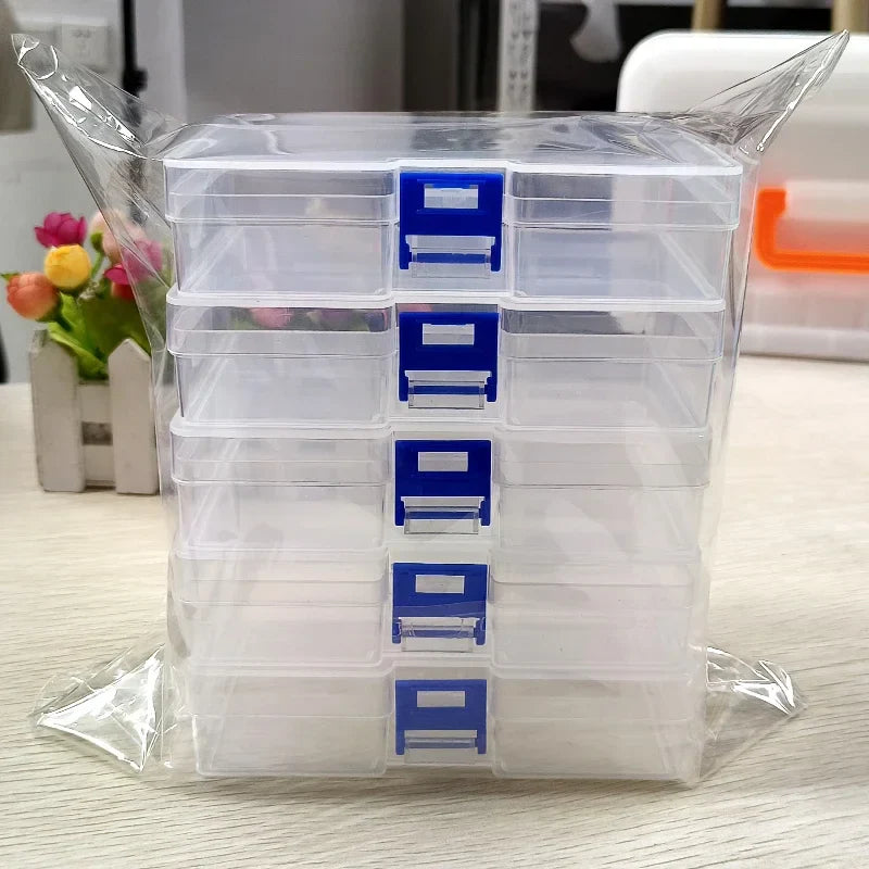 5 transparent plastic storage boxes can accommodate small items, small toys, decorations, small cards, sorted storage, not messy